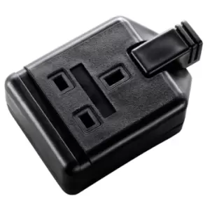 Masterplug 13A 1-Gang Trailing Socket ELS13B-01 Black Heavy Duty Plastic with Indicator - 222231