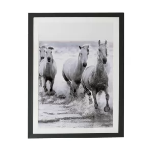 Wild Horses Framed Print with Glitter