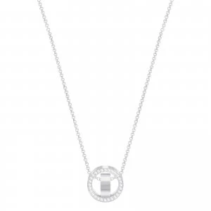 Swarovski Hollow Rhodium plated White Hoop Necklace Jewellery