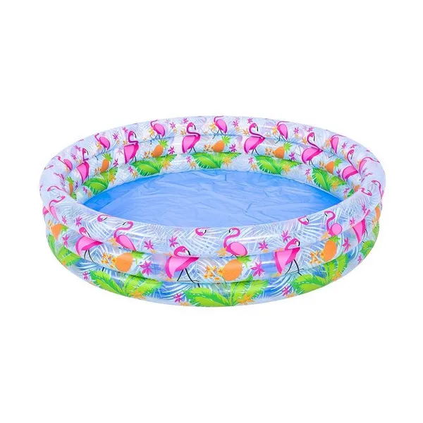 Samuel Alexander Kids Small Fun Flamingo Inflatable Three Ring Paddling Water Swimming Play Pool Multi