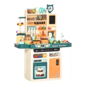 Jouet Kids Kitchen Play Cooking Toy Set with 113 Accessories & Water Spray - Beige/Green