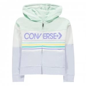 Converse Full Zip Block Hoodie Girls - Barely Green