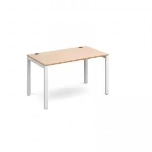 Connex single desk 1200mm x 800mm - white frame and beech top