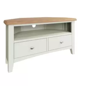 Kettle Interiors Two Tone Oak & White Corner TV Unit