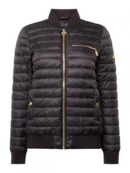 Barbour Gauge Quilted Bomber Style Jacket Black