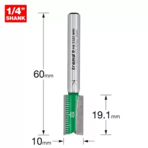 Trend CRAFTPRO Two Flute Straight Router Cutter 10mm 19mm 1/4"