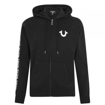 True Religion Tape Logo Zip Hoodie - Black