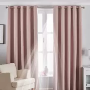 Riva Paoletti Eclipse Ringtop Eyelet Curtains (229 x 229 cm) (Blush)