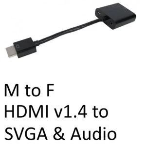 HDMI 1.4 (M) to SVGA & Audio (F) Black OEM Converter Adapter