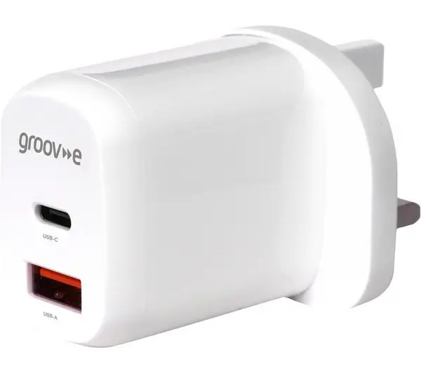 GROOV-E GVMA105WE 20 W USB Type-C & USB Charger, White 5060108297615