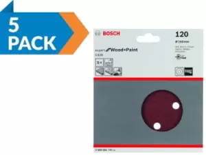 Bosch 2608605720 150mm 120 Grit Sanding Disc Sheets 5pk