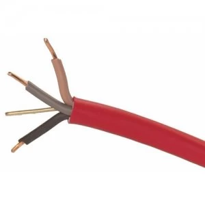 Zexum Red 2.5mm 24A 3 Core and Earth Brown Black Grey Fire Resistant Rated BASEC Approved Power Cable - 25 Meter