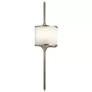 IP 44 Twin Wall Light Centralised White Glass Shade Classic Pewter LED G9 3.5W