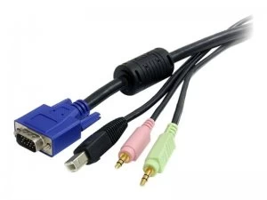 Startech 6 Ft 4-in-1 USB Vga Kvm Switch Cable With Audio And Microphon