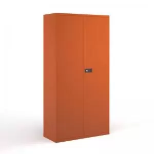 Steel contract cupboard with 4 shelves 1968mm high - orange