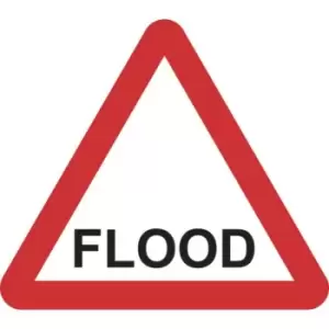 Zintec 750mm Triangular Flood Road Sign with Frame