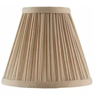 6" Luxury Round Tapered Lamp Shade Beige Pleated Organza Modern Elegant Drum