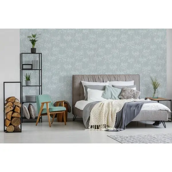 Superfresco Easy - Paste the wall Aura Spring Print Wallpaper Blue - Blue