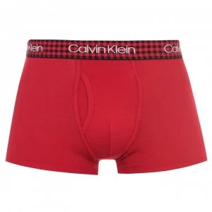 Calvin Klein Check Band Trunks - Red Temper