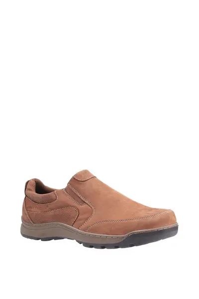 Hush Puppies 'Jasper' Leather Slip On Shoes Tan