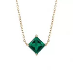 Princess cut created emerald necklace GN373G