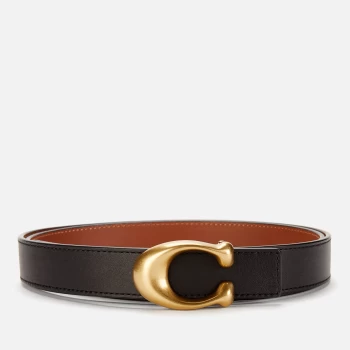 Coach Womens 25mm Sculpted C Reversible Belt - Black 1941 Saddle - L