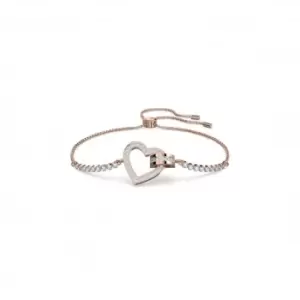 Lovely Heart White Rose Gold-tone Plated Bracelet 5636443