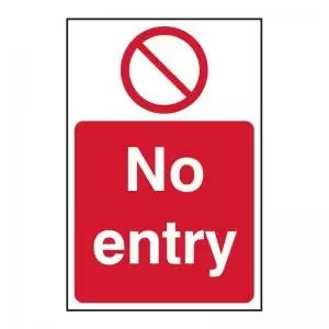 No Entry - RPVC 148 x 210mm