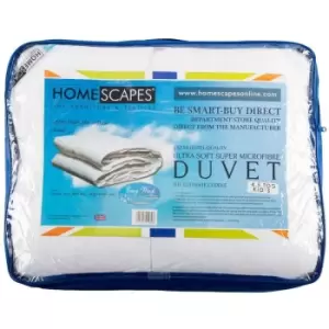 Kids 4.5 Tog Super Microfibre Duvet - White - Homescapes