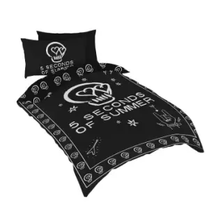 5 Seconds Of Summer Duvet Cover Set (Single) (Grey/Black)