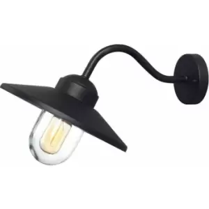 Loops - Outdoor IP44 Wall Light Sconce Black LED E27 60W Bulb Outside External d01606