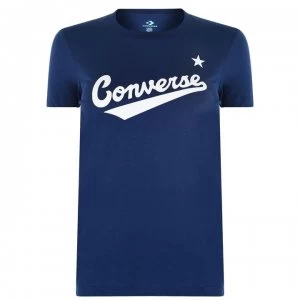 Converse Nova Logo T Shirt Ladies - Navy