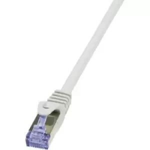 LogiLink CQ3052S RJ45 Network cable, patch cable CAT 6A S/FTP 2m Grey Flame-retardant, incl. detent