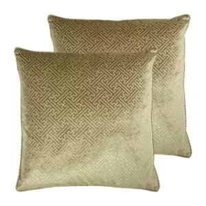 Paoletti Florence Polyester Filled Cushions Twin Pack Gold