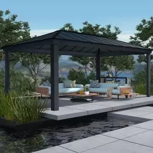 Palram - Canopia Dallas Grey Rectangular Gazebo, (W)6.12M (D)3.64M