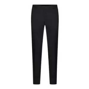 Subtle Check Slim Suit Pants - Black