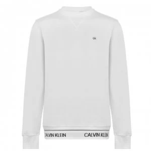 CALVIN KLEIN Logo Crew Sweater - White YAF