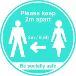 Social Distancing Stickers 190 x 166mm, blue, pack of 5