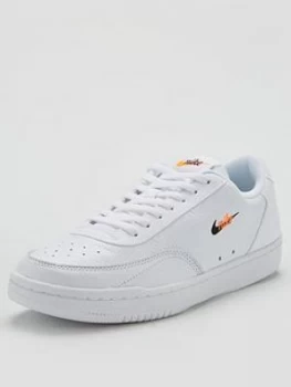 Nike Court Vintage Premium - White/Black/Orange, Black/White/Orange, Size 5, Women