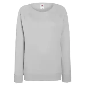 Fruit OF The Loom Ladies Fitted Lightweight Raglan Sweatshirt (240 GSM) (XL) (Heather Grey)