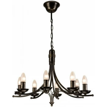 Lamkur Lighting - Luca Traditional Chandeliers Black, 8x E14