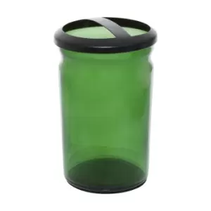 Green Glass Toothbrush Holder