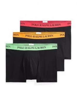 Polo Ralph Lauren 3 Pack Neon Waistband Trunks - Black, Size L, Men