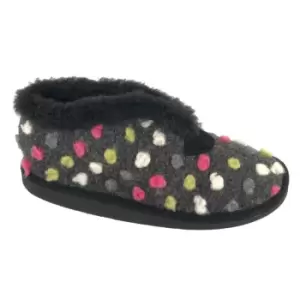 Sleepers Womens/Ladies Tilly Lightweight Thermal Lined Bootee Slippers (5 UK) (Black/Grey)