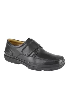 Leather Wide Fit Touch Fastening Casual Shoes