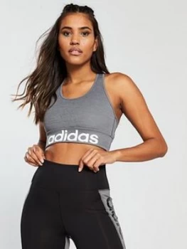 adidas D2M Logo Bra - Grey, Black, Size 2Xs, Women