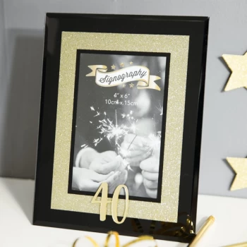 4" x 6" - Signography Gold Glitter Glass Frame - 40