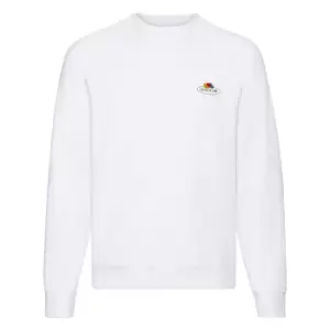 Fruit of the Loom Mens Vintage Small Logo Set-in Sweatshirt (S) (White)