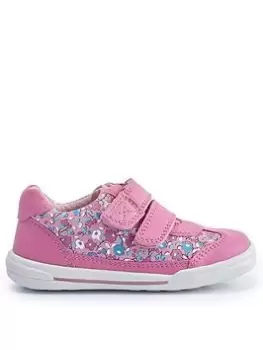 Start-rite X Jojo Maman B&eacute;b&eacute; Chums Pink Floral Print Leather Double Riptape Girls Trainers - Pink Floral, Size 10 Younger