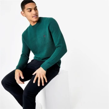 Jack Wills Stitch Crew Neck Jumper - Dk Green